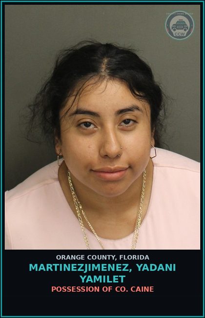 CCW arrest card for MARTINEZJIMENEZ, YADANI YAMILET in Orange County: POSSESSION OF COCAINE