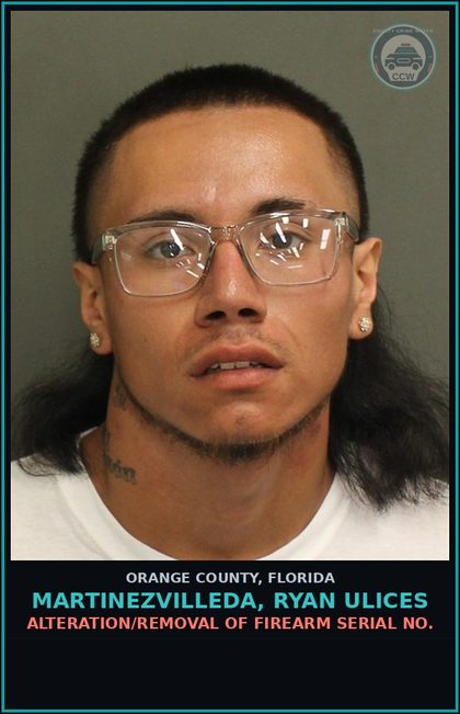 CCW arrest card for MARTINEZVILLEDA, RYAN ULICES in Orange County: DRIV WHILE LIC SUSPEND REVOCATION EQUIV STATUS