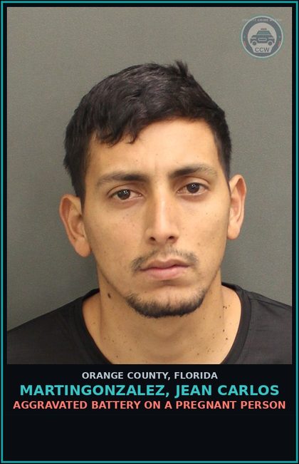 CCW arrest card for MARTINGONZALEZ, JEAN CARLOS in Orange County: AGGRAVATED BATTERY ON A PREGNANT PERSON