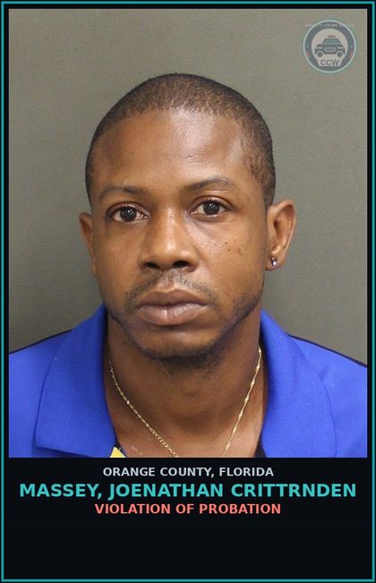 CCW arrest card for MASSEY, JOENATHAN CRITTRNDEN in Orange County: VIOLATION OF PROBATION