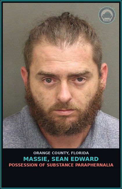 CCW arrest card for MASSIE, SEAN EDWARD in Orange County: POSSESSION OF DRUG PARAPHERNALIA