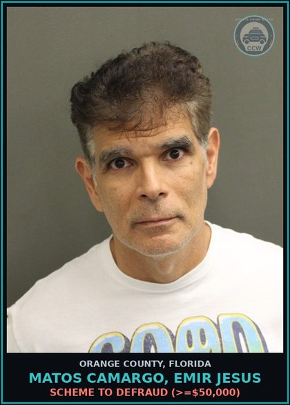 CCW arrest card for MATOS CAMARGO, EMIR JESUS in Orange County: SALE OF SECURITY BY UNREGISTERED DEALER