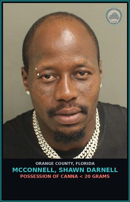 CCW arrest card for MCCONNELL, SHAWN DARNELL in Orange County: RESISTING OFFICER WITHOUT VIOLENCE