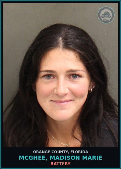CCW arrest card for MCGHEE, MADISON MARIE in Orange County: BATTERY