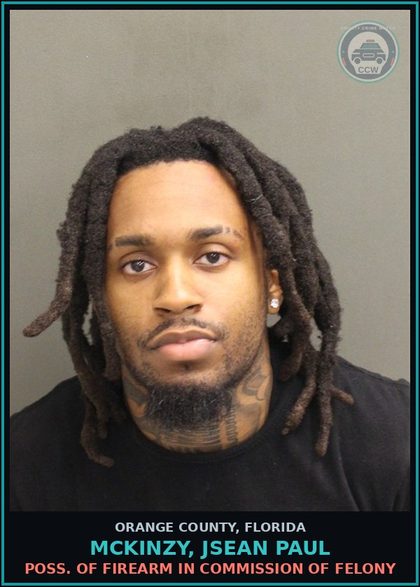 CCW arrest card for MCKINZY, JSEAN PAUL in Orange County: DANGEROUS EXCESSIVE SPEEDING (50 MPH OR MORE)