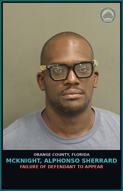 CCW arrest card for MCKNIGHT, ALPHONSO SHERRARD in Orange County: FAILURE OF DEFENDANT TO APPEAR