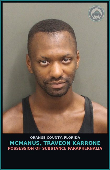 CCW arrest card for MCMANUS, TRAVEON KARRONE in Orange County: TRESPASS IN STRUCTURE