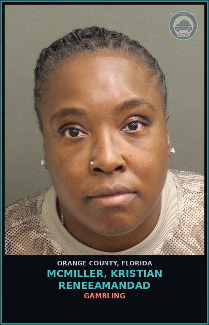 CCW arrest card for MCMILLER, KRISTIAN RENEEAMANDAD in Orange County: GAMBLING