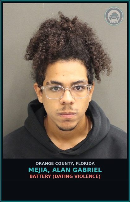 CCW arrest card for MEJIA, ALAN GABRIEL in Orange County: BATTERY (DATING VIOLENCE)