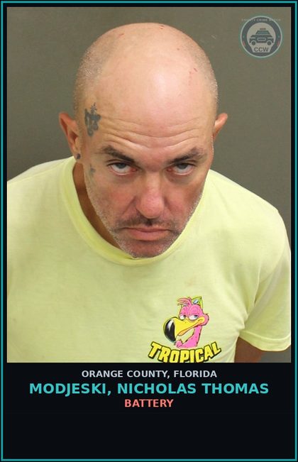 CCW arrest card for MODJESKI, NICHOLAS THOMAS in Orange County: POSSESSION OF Fent