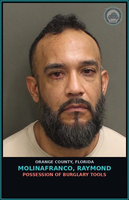 CCW arrest card for MOLINAFRANCO, RAYMOND in Orange County: AGGRAVATED STALKING WITH A CREDIBLE THREAT
