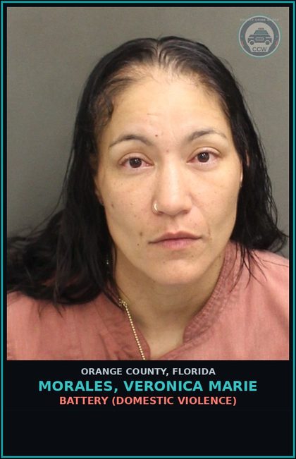 CCW arrest card for MORALES, VERONICA MARIE in Orange County: BATTERY (DOMESTIC VIOLENCE)