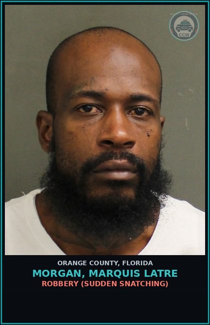 CCW arrest card for MORGAN, MARQUIS LATRE in Orange County: BATTERY