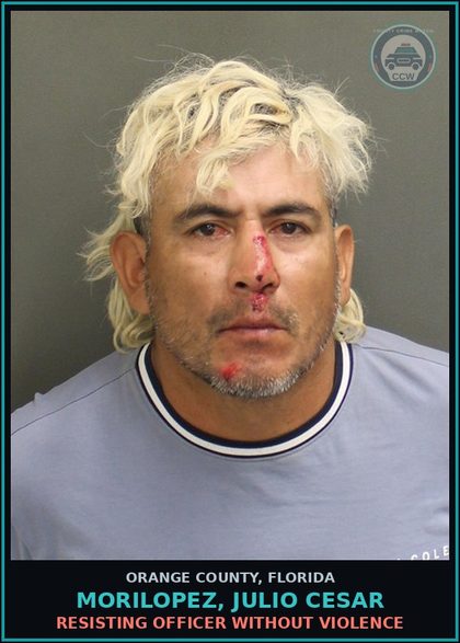 CCW arrest card for MORILOPEZ, JULIO CESAR in Orange County: ALCOHOLIC BEVERAGES, OPEN CONTAINERS