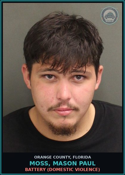 CCW arrest card for MOSS, MASON PAUL in Orange County: BATTERY (DOMESTIC VIOLENCE)