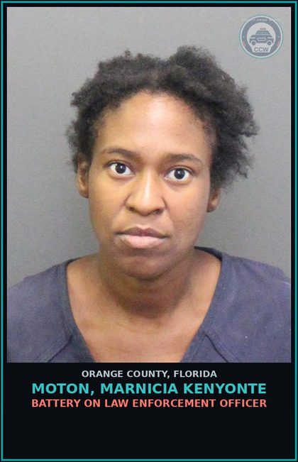 CCW arrest card for MOTON, MARNICIA KENYONTE in Orange County: LARC-GRAND THEFT PROP DWELLING/CURTILAGE $40-$750