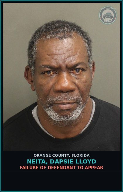 CCW arrest card for NEITA, DAPSIE LLOYD in Orange County: FAILURE OF DEFENDANT TO APPEAR