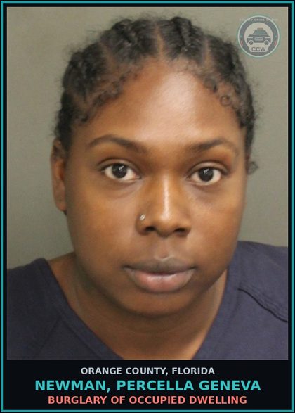 CCW arrest card for NEWMAN, PERCELLA GENEVA in Orange County: ASSAULT