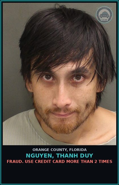 CCW arrest card for NGUYEN, THANH DUY in Orange County: FRAUD. USE CREDIT CARD MORE THAN 2 TIMES
