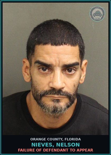 CCW arrest card for NIEVES, NELSON in Orange County: FAILURE OF DEFENDANT TO APPEAR