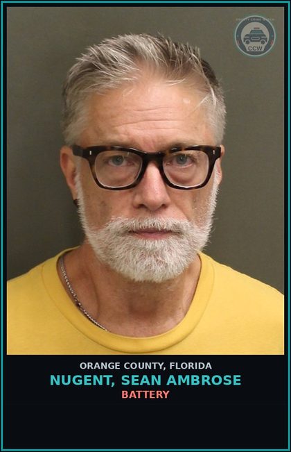 CCW arrest card for NUGENT, SEAN AMBROSE in Orange County: BATTERY