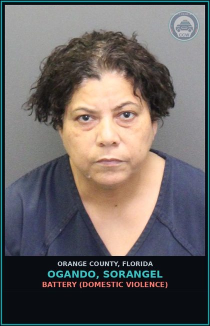 CCW arrest card for OGANDO, SORANGEL in Orange County: RESISTING OFFICER WITHOUT VIOLENCE