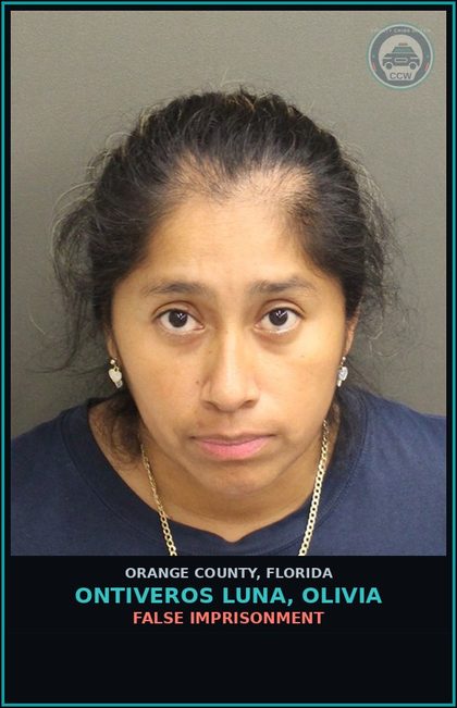 CCW arrest card for ONTIVEROS LUNA, OLIVIA in Orange County: FALSE IMPRISONMENT