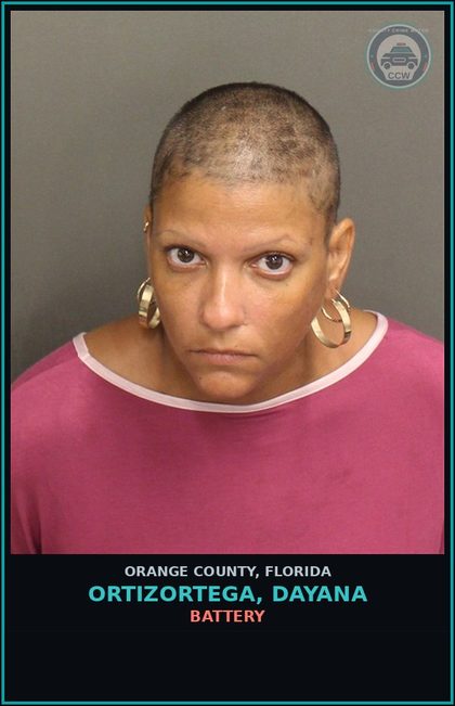 CCW arrest card for ORTIZORTEGA, DAYANA in Orange County: BATTERY