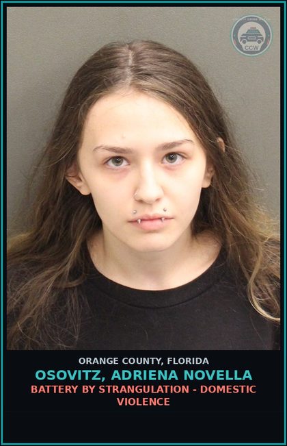 CCW arrest card for OSOVITZ, ADRIENA NOVELLA in Orange County: BATTERY BY STRANGULATION - DOMESTIC VIOLENCE