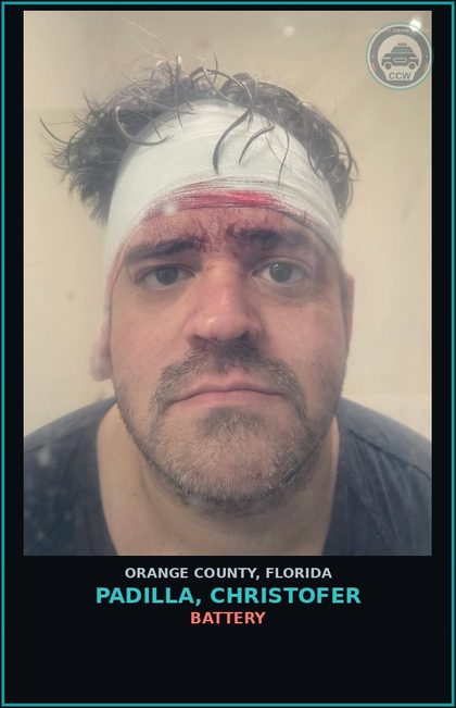 CCW arrest card for PADILLA, CHRISTOFER in Orange County: BATTERY