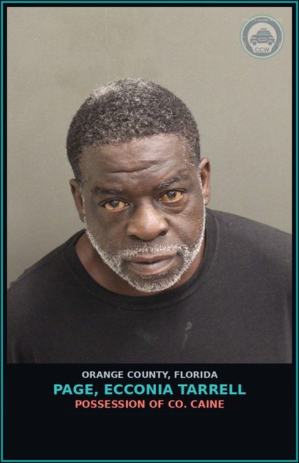 CCW arrest card for PAGE, ECCONIA TARRELL in Orange County: ATTEMPTED TAMPERING WITH PHYSICAL EVIDENCE