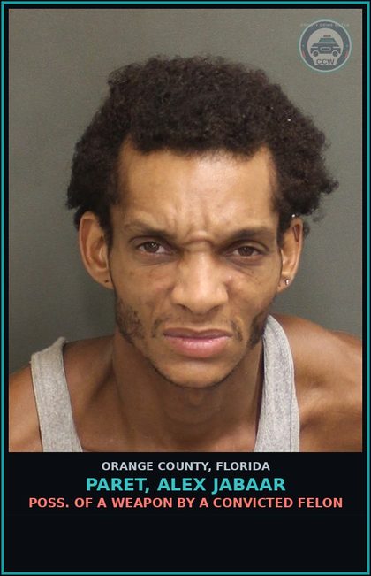 CCW arrest card for PARET, ALEX JABAAR in Orange County: POSSESSION OF Fent