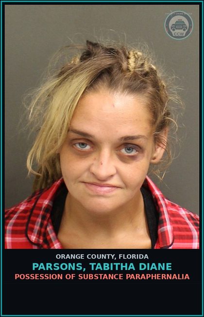 CCW arrest card for PARSONS, TABITHA DIANE in Orange County: POSS. OF PRESCRIPTION DRUG W/O SCRIPT