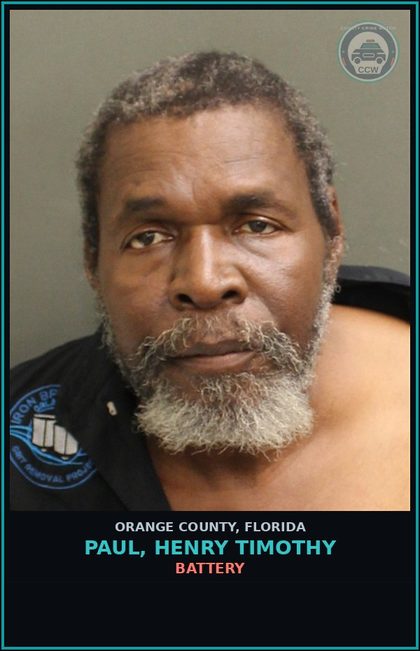 CCW arrest card for PAUL, HENRY TIMOTHY in Orange County: BATTERY
