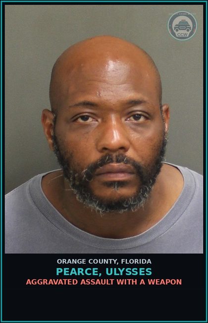 CCW arrest card for PEARCE, ULYSSES in Orange County: ASSAULT ON LAW ENFORCEMENT OFFICER