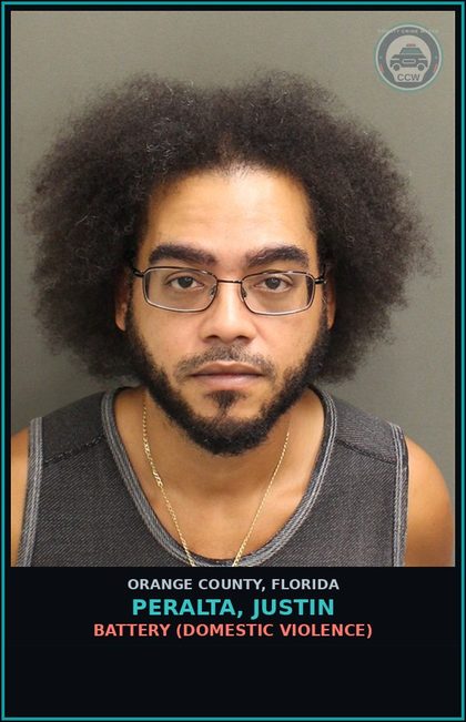 CCW arrest card for PERALTA, JUSTIN in Orange County: BATTERY (DOMESTIC VIOLENCE)