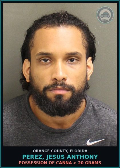 CCW arrest card for PEREZ, JESUS ANTHONY in Orange County: PURCHASE OF Canna (Canna)