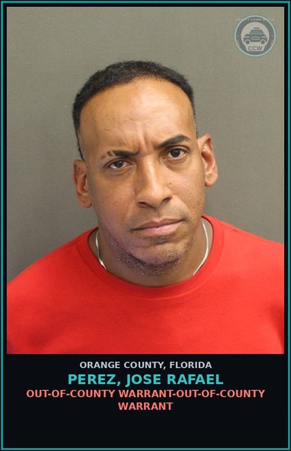 CCW arrest card for PEREZ, JOSE RAFAEL in Orange County: OUT-OF-COUNTY WARRANT-OUT-OF-COUNTY WARRANT