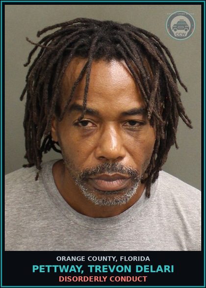 CCW arrest card for PETTWAY, TREVON DELARI in Orange County: CONTEMPT OF COURT (CIVIL)