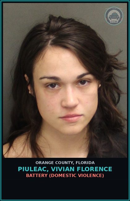 CCW arrest card for PIULEAC, VIVIAN FLORENCE in Orange County: BATTERY (DOMESTIC VIOLENCE)
