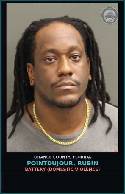 CCW arrest card for POINTDUJOUR, RUBIN in Orange County: BATTERY (DOMESTIC VIOLENCE)
