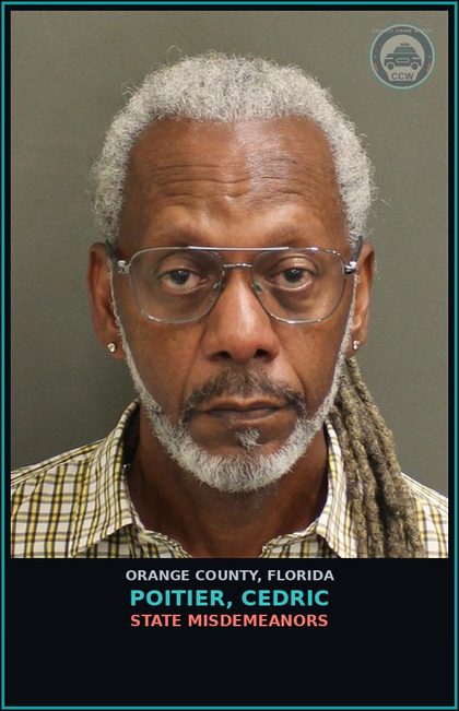 CCW arrest card for POITIER, CEDRIC in Orange County: OPEN CONTAINER