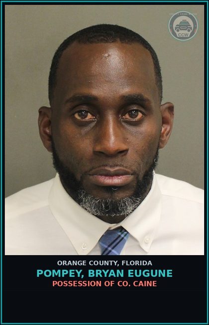 CCW arrest card for POMPEY, BRYAN EUGUNE in Orange County: POSSESSION OF COCAINE