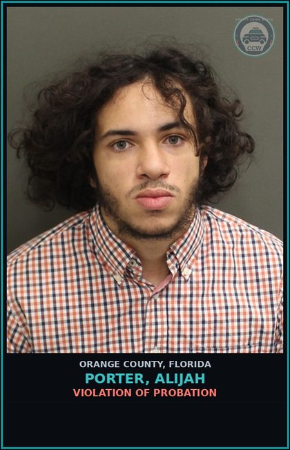 CCW arrest card for PORTER, ALIJAH in Orange County: VIOLATION OF PROBATION