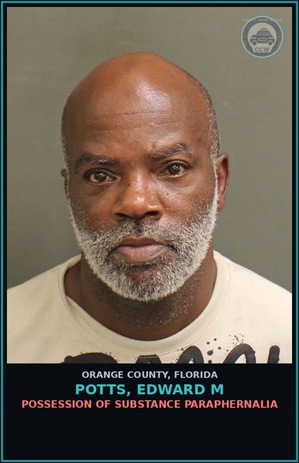 CCW arrest card for POTTS, EDWARD M in Orange County: POSSESSION OF DRUG PARAPHERNALIA
