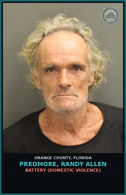 CCW arrest card for PREDMORE, RANDY ALLEN in Orange County: BATTERY (DOMESTIC VIOLENCE)