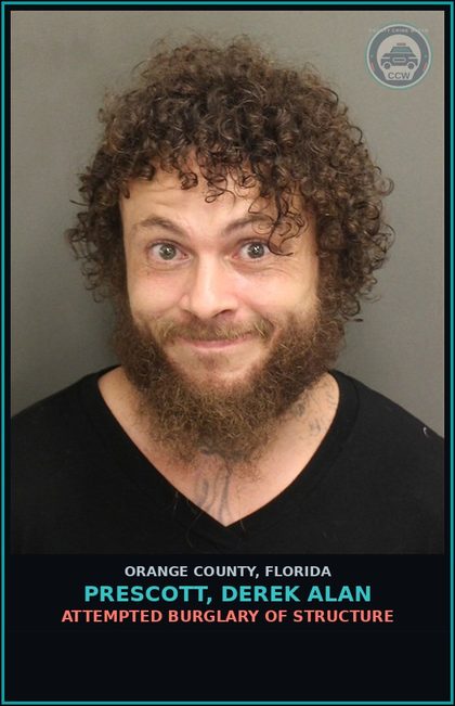 CCW arrest card for PRESCOTT, DEREK ALAN in Orange County: VIOLATION OF PROBATION