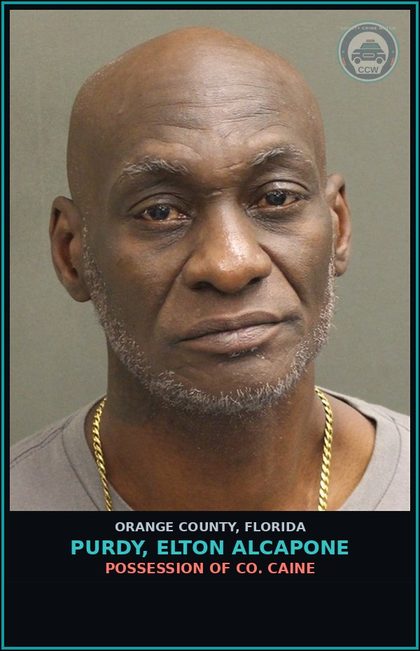 CCW arrest card for PURDY, ELTON ALCAPONE in Orange County: POSSESSION OF COCAINE