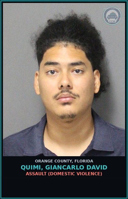 CCW arrest card for QUIMI, GIANCARLO DAVID in Orange County: ASSAULT (DOMESTIC VIOLENCE)