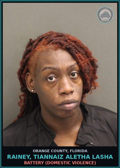 CCW arrest card for RAINEY, TIANNAIZ ALETHA LASHA in Orange County: BATTERY (DOMESTIC VIOLENCE)